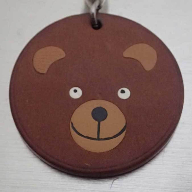 Hermes Charm Animal Motif Bear Brown Leather Bag Keychain Womens Mens