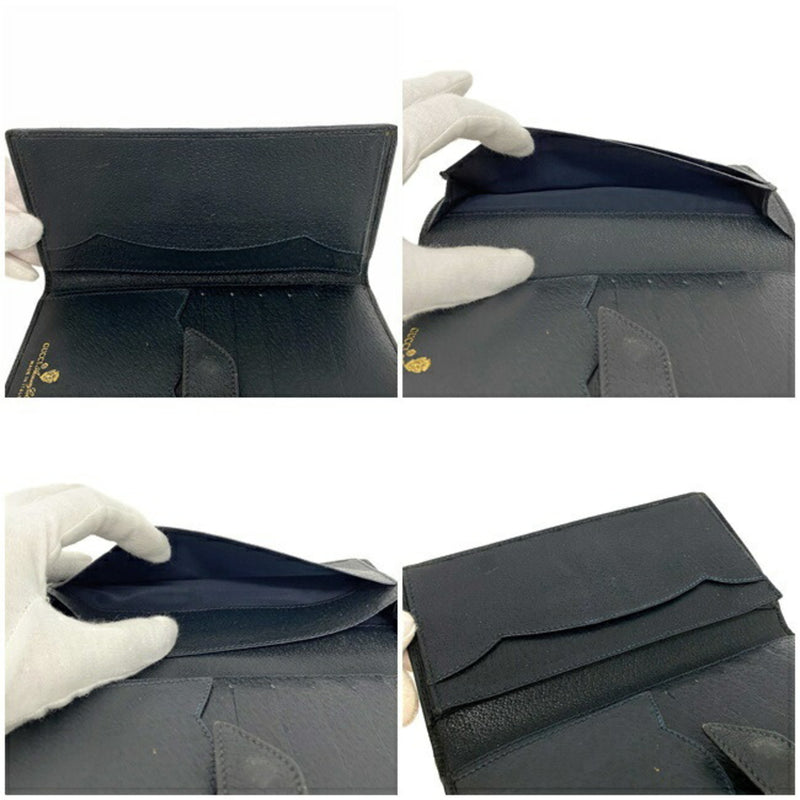 Gucci Navy Beige Collection 64 03 110 Wallet PVC Leather GUCCI W Axco GG Womens Mens