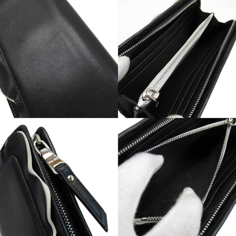 Miu Miu MIU L-shaped wallet black white leather