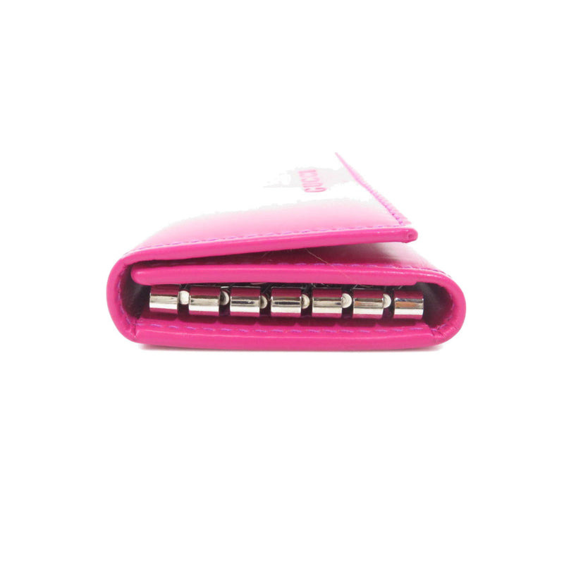 Gucci 75707 logo embossed key case leather ladies
