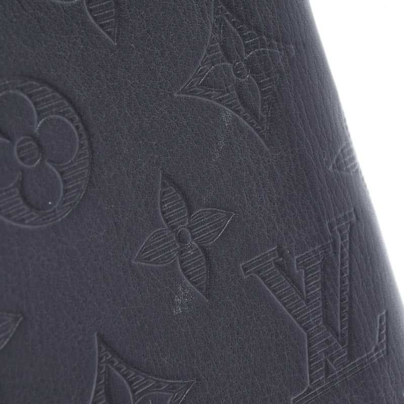 LOUIS VUITTON Monogram Shadow Zippy Vertical Black M62902 Men's Leather Wallet