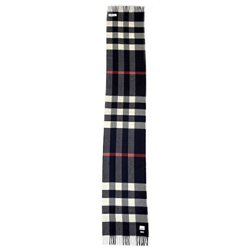 Burberry Muffler Navy White Red 8015553 Cashmere BURBERRY Blue Accessories Womens Mens