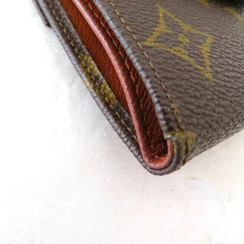 Louis Vuitton Monogram Portomonet Bier W Hook M61660 Folded Wallet Unisex