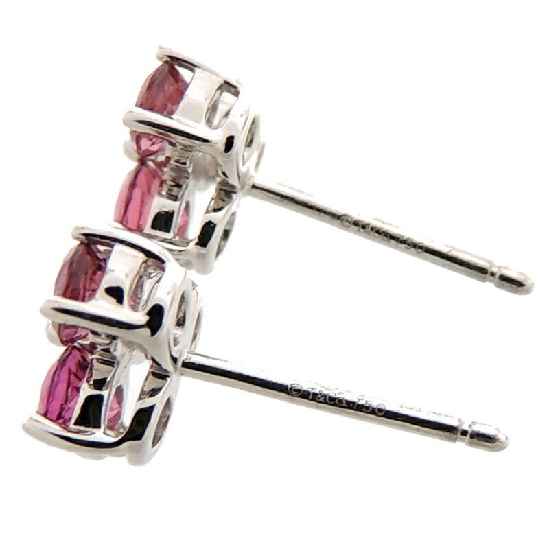 Tiffany 750WG Pink Tourmaline Aria Womens Earrings 750 White Gold