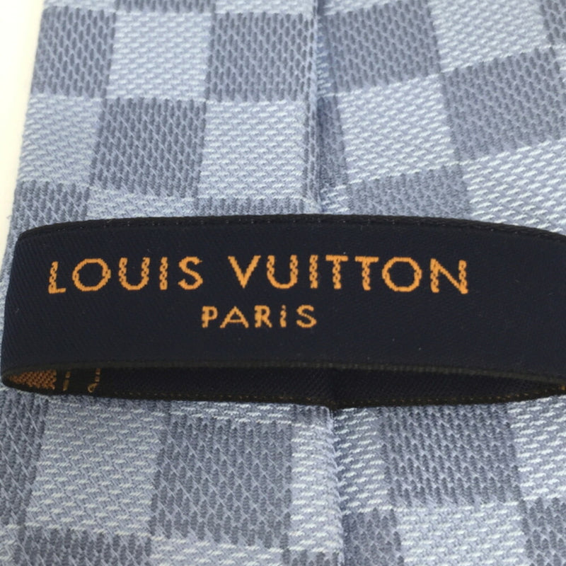 Louis Vuitton Necktie Cravat Damier Classic M78754 100% Silk Blue Clair Men's LOUIS VUITTON