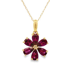 Rhodolite Garnet Fashion Pendants 14KT Yellow Gold