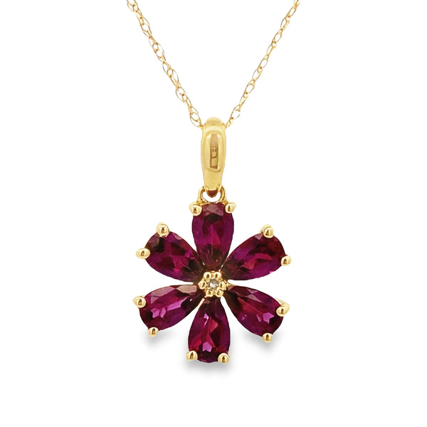 Rhodolite Garnet Fashion Pendants 14KT Yellow Gold