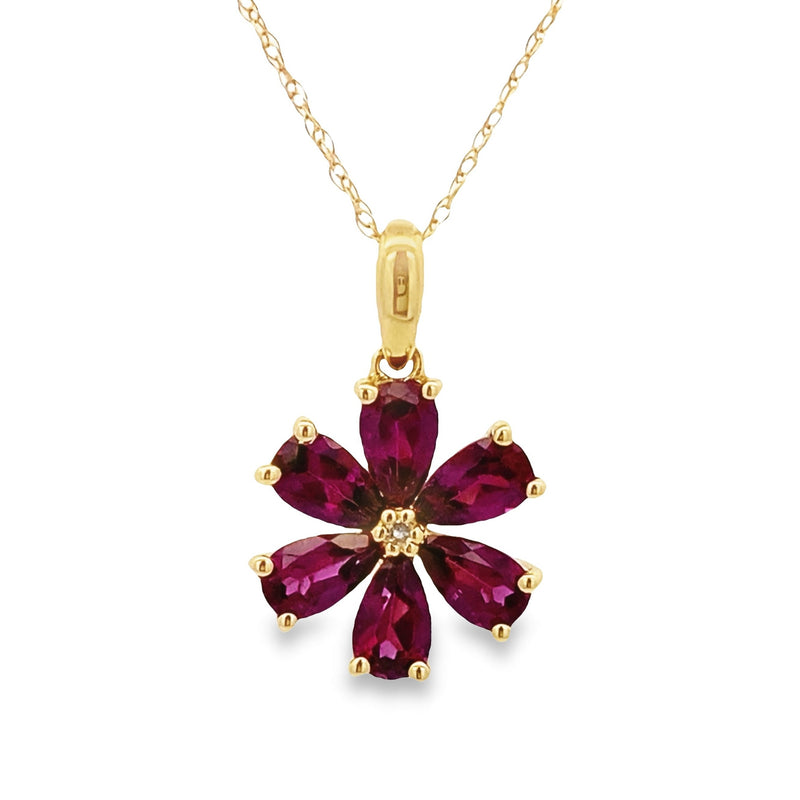 Rhodolite Garnet Fashion Pendants 14KT Yellow Gold