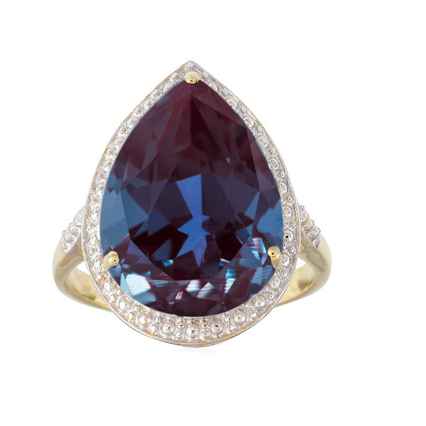 V3 Jewelry Color-Changing Alexandrite & 18k Gold-Plated Solitaire Ring