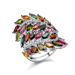 925 Sterling Silver Tourmaline Ring for Women