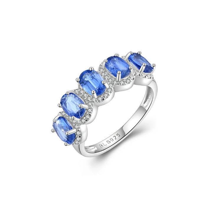 925 Sterling Silver Blue Kyanite Ring for Ladies