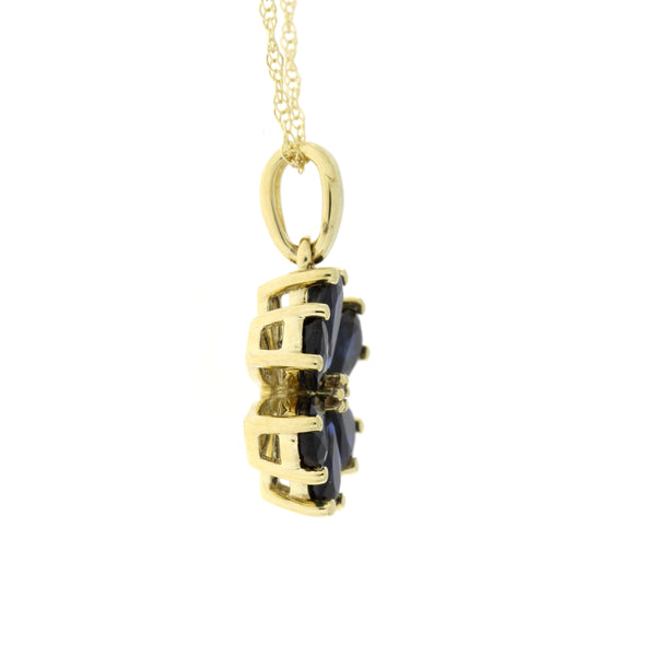 Sapphire Diamond Fashion Pendants 14KT Yellow Gold