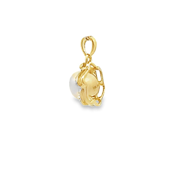 .02ct FW Pearl Fashion Pendants 10KT Yellow Gold