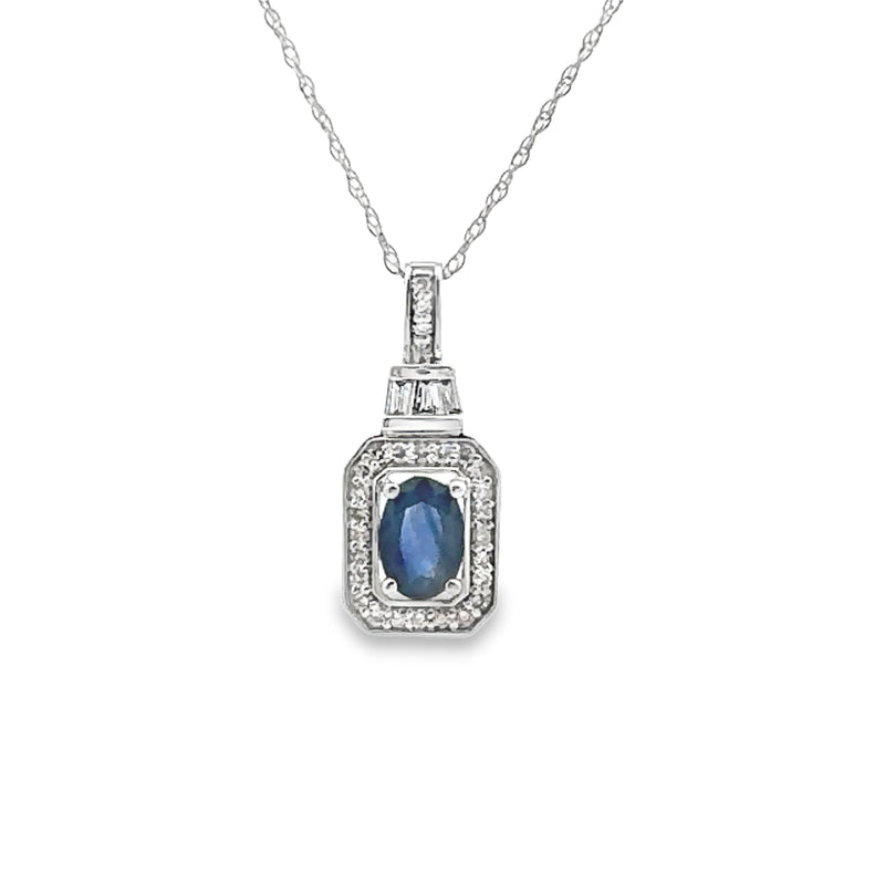 .72ct Sapphire Diamond Fashion Pendants 14KT White Gold