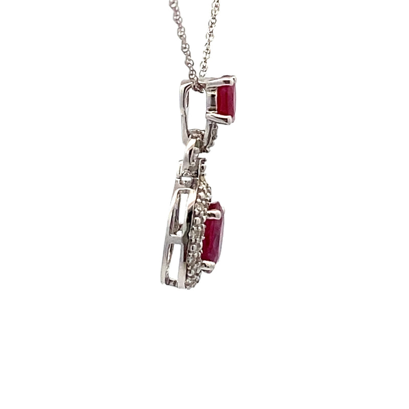 .88ct Ruby Diamond Fashion Pendants 14KT White Gold