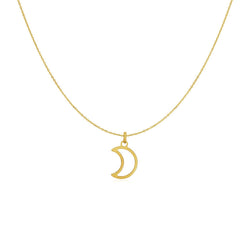 14k Yellow Gold Necklace with Moon