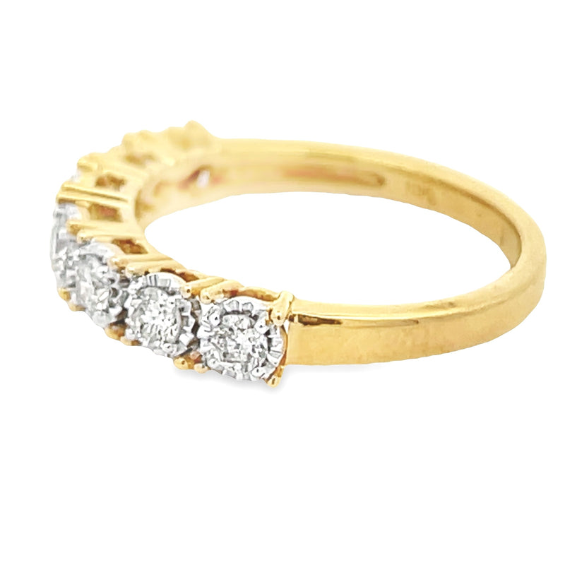 1.02ct Diamond Wedding Band Ring 10KT Yellow Gold