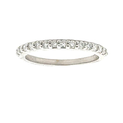 Natural .25ct Diamond Wedding Band Ring 14KT White Gold