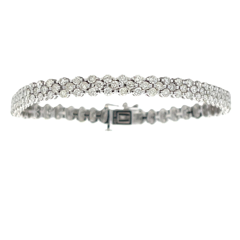 Genuine 5.00ct Diamond Tennis Bracelet 10KT White Gold