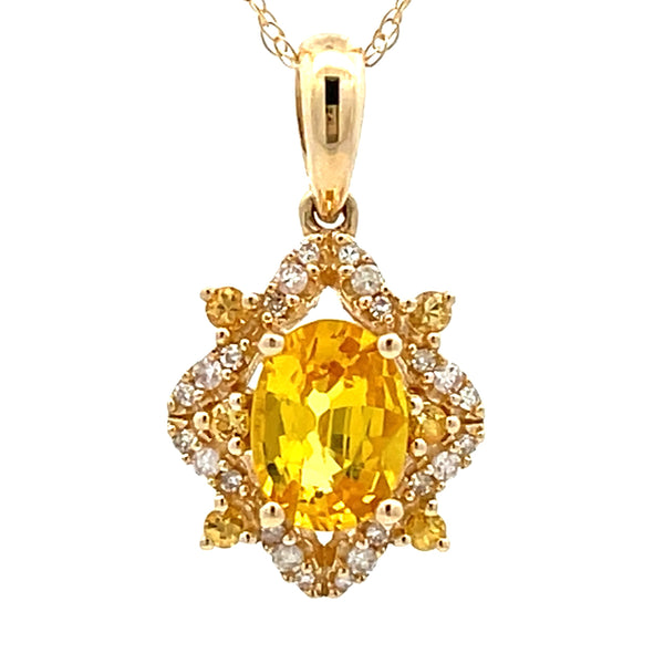 Natural 1.03ct Fashion Pendants 14KT Yellow Gold