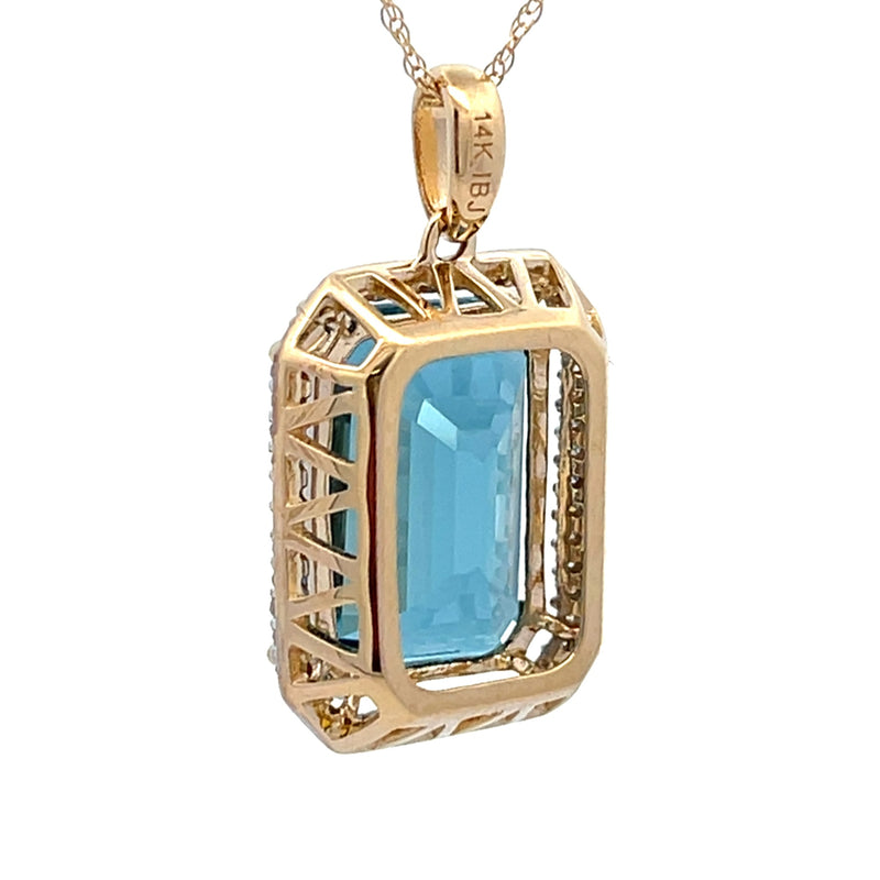 London Blue Topaz Fashion Pendants 14KT Yellow Gold