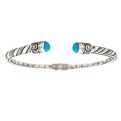 Turquoise Bangle Bracelet Sterling Silver 18KT Gold