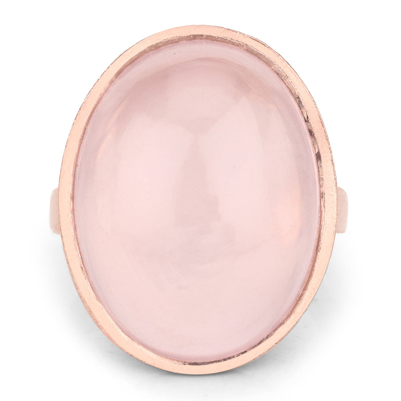 15.60 Carat Genuine Rose Quartz .925 Sterling Silver Ring