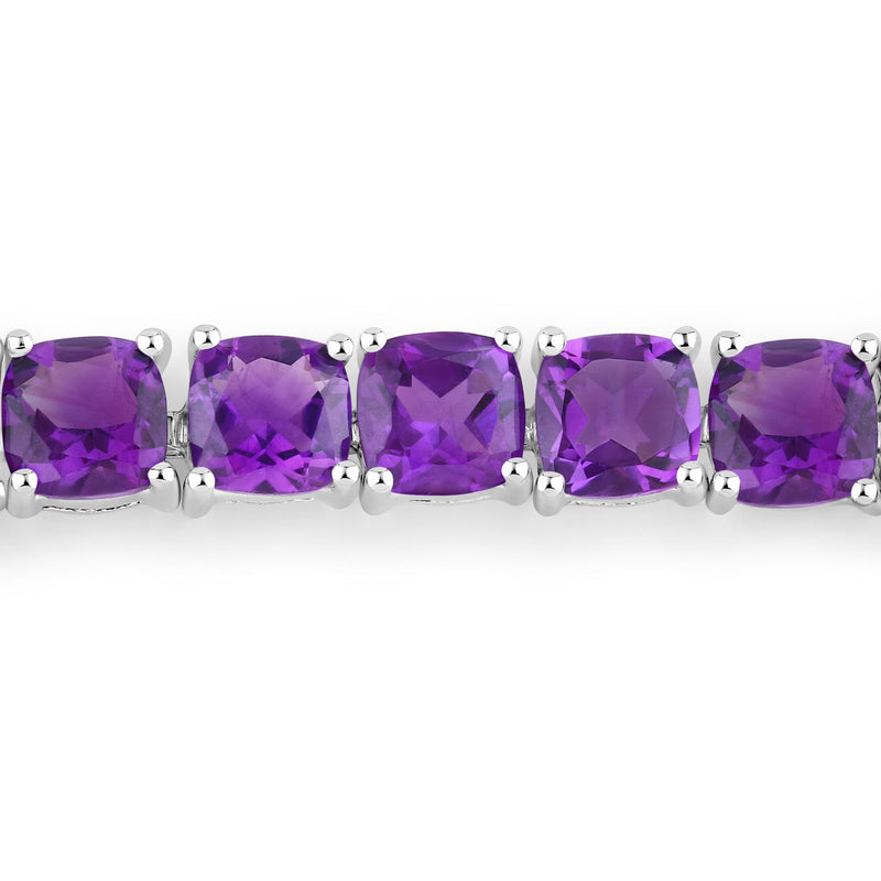 6.05 Carat Genuine Amethyst .925 Sterling Silver Bracelet