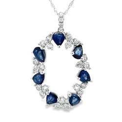 2.26ct Sapphire Fashion Pendants 14KT White Gold