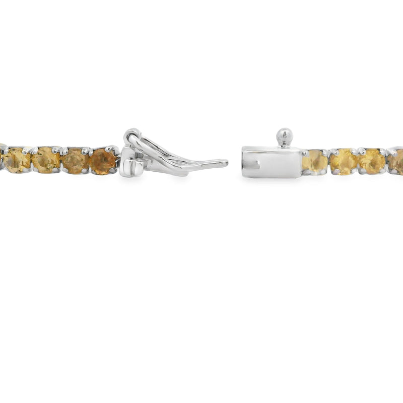 Natural Citrine Tennis Bracelet Sterling Silver