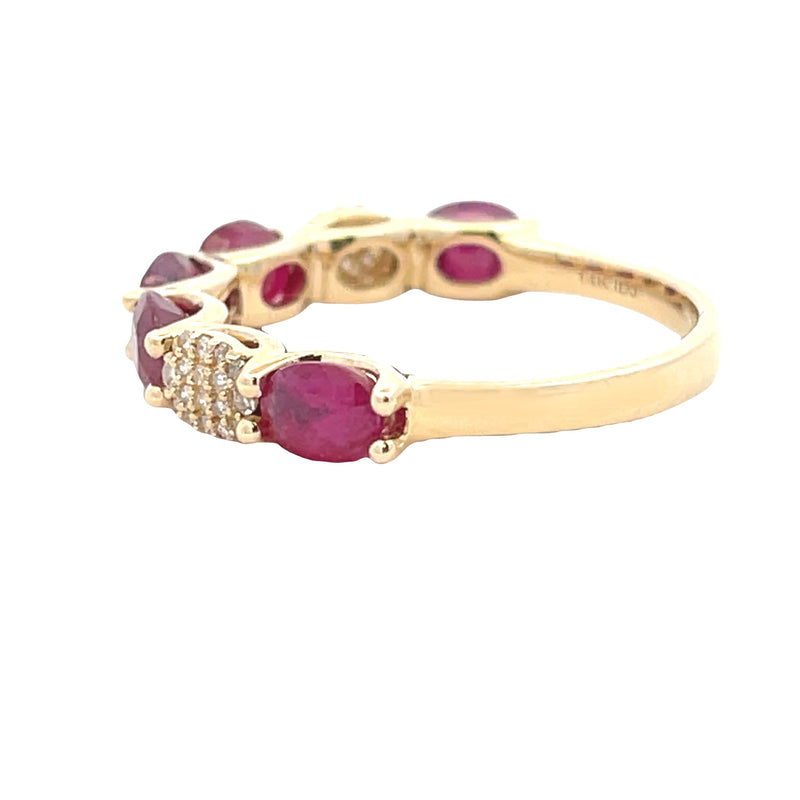 2.56ct Ruby Diamond Fashion band rings 14KT Yellow Gold