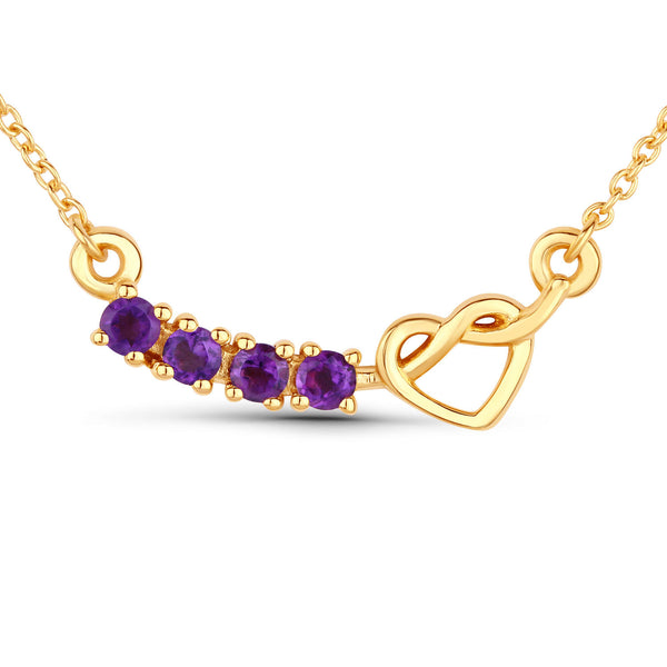 0.24 Carat Genuine Amethyst .925 Sterling Silver Necklace