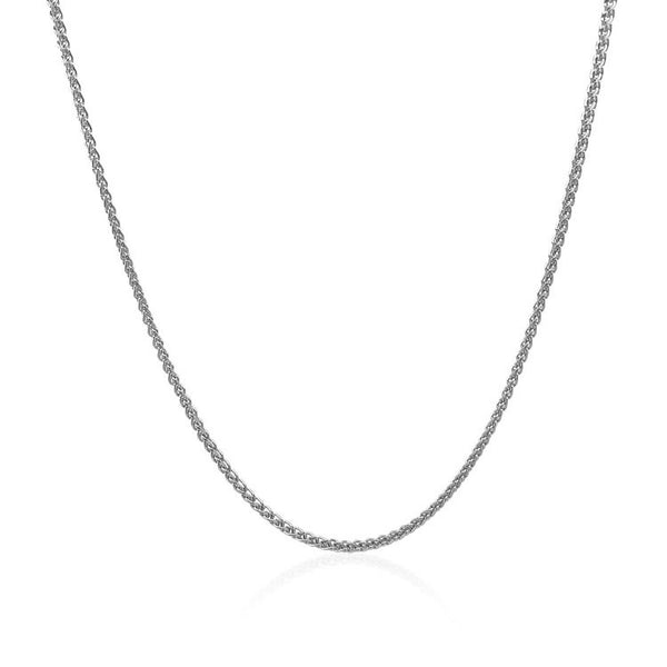 18k White Gold Round Wheat Chain (1.20 mm)