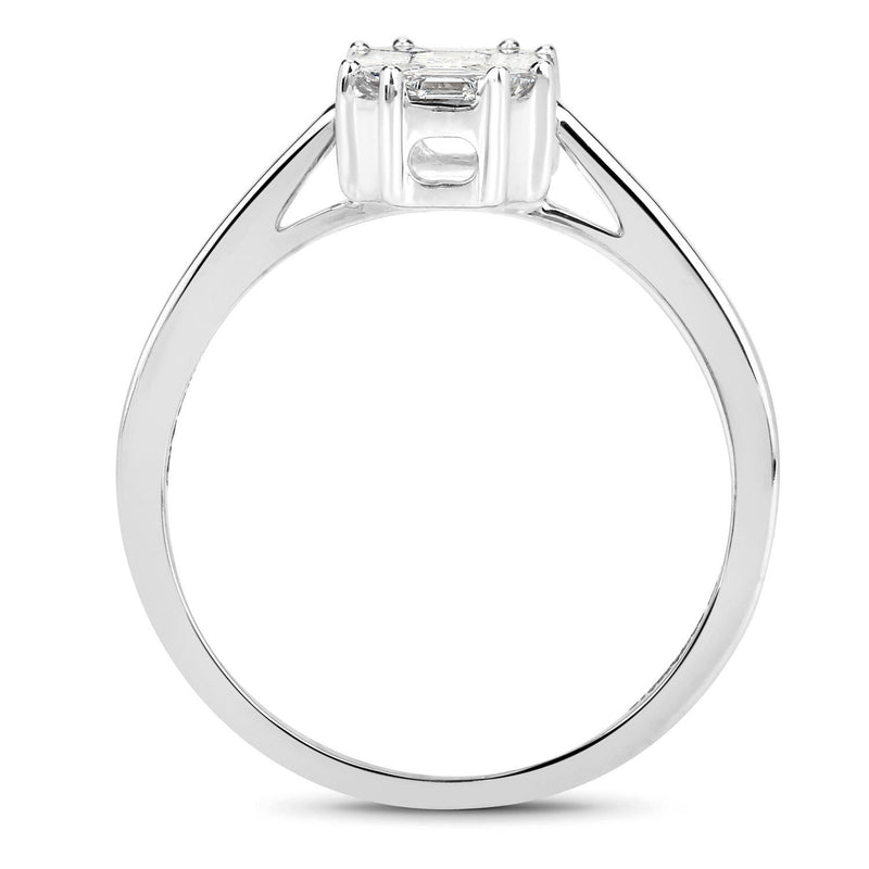 0.48 Carat Genuine White Diamond 18K White Gold Ring