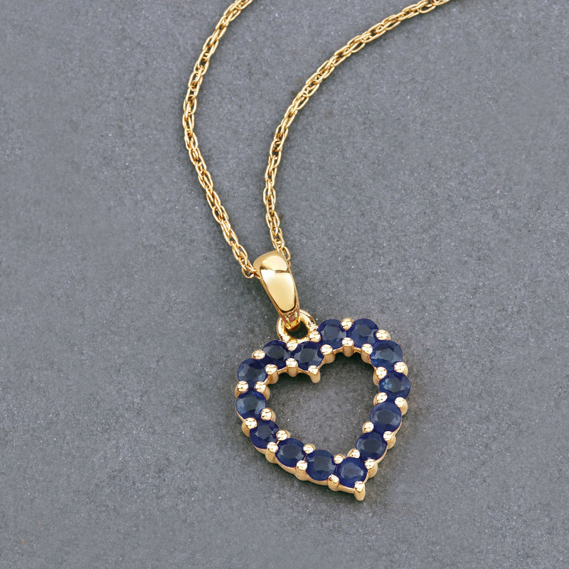 0.64 Carat Genuine Blue Sapphire 10K Yellow Gold  Pendant