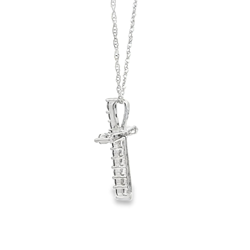 .20ct Diamond Cross Religious Pendant 10KT White Gold