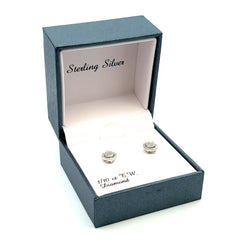 Genuine .10ct Diamond Stud Earrings Sterling Silver