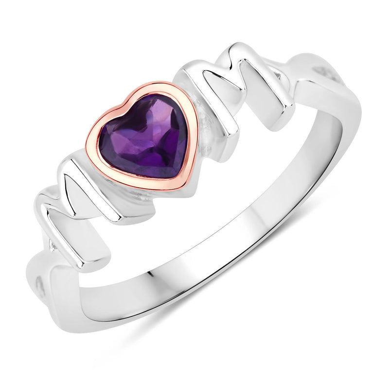 0.43 Carat Genuine Amethyst .925 Sterling Silver Ring