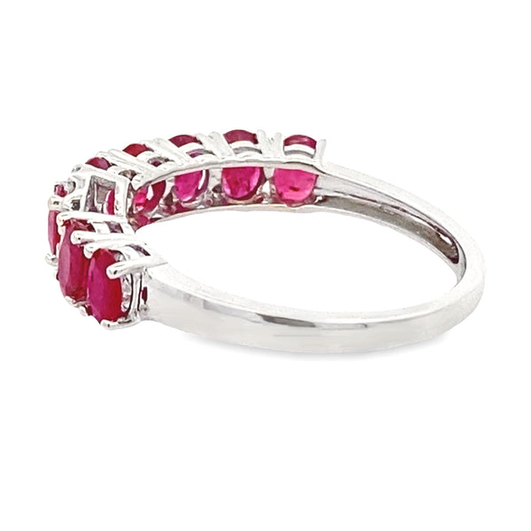 2.47ct Ruby Diamond Fashion band rings 14KT White Gold