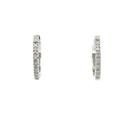 Natural .07ct Diamond Hoop Earrings 10KT White Gold