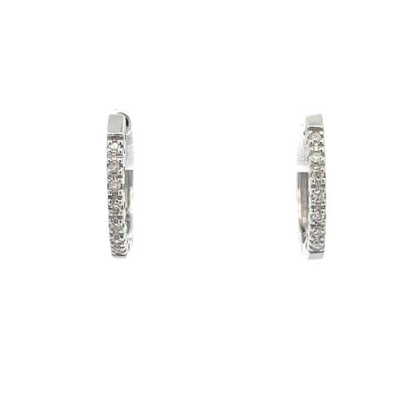 Genuine .07ct Diamond Hoop Earrings 10KT White Gold