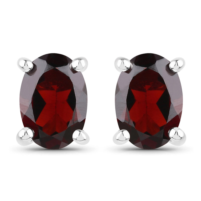 3.70 Carat Genuine Garnet .925 Sterling Silver Jewelry Set