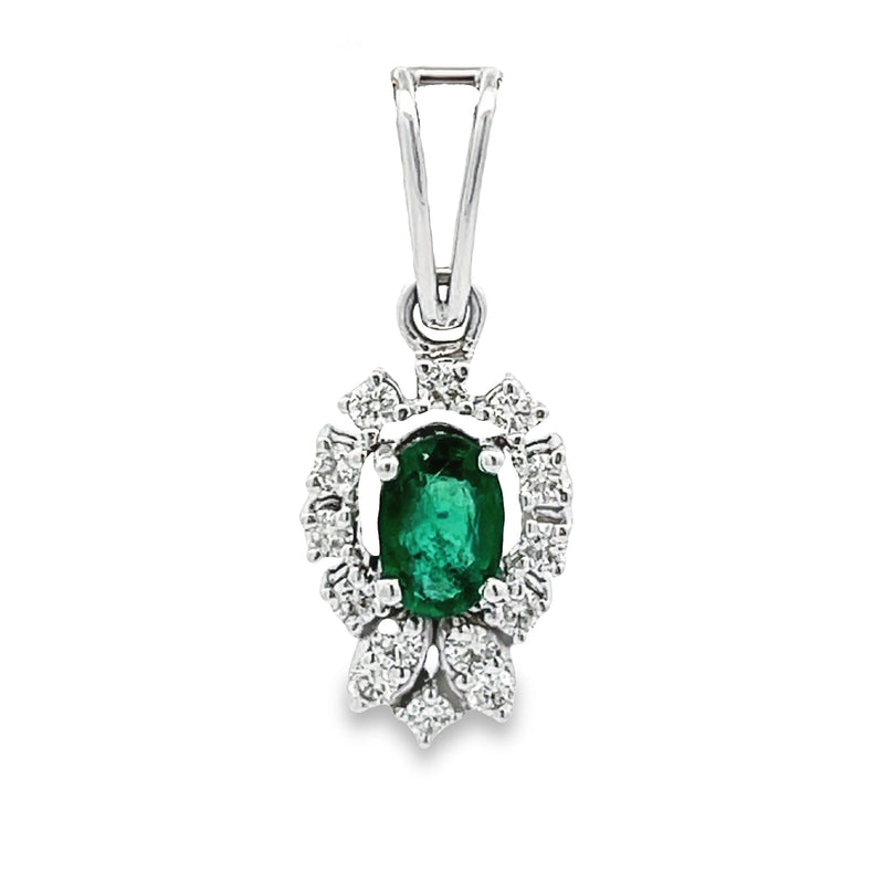 .75ct Emerald Diamond Fashion Pendants 18KT White Gold