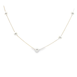 Natural FW Pearl Necklace 14KT Yellow Gold