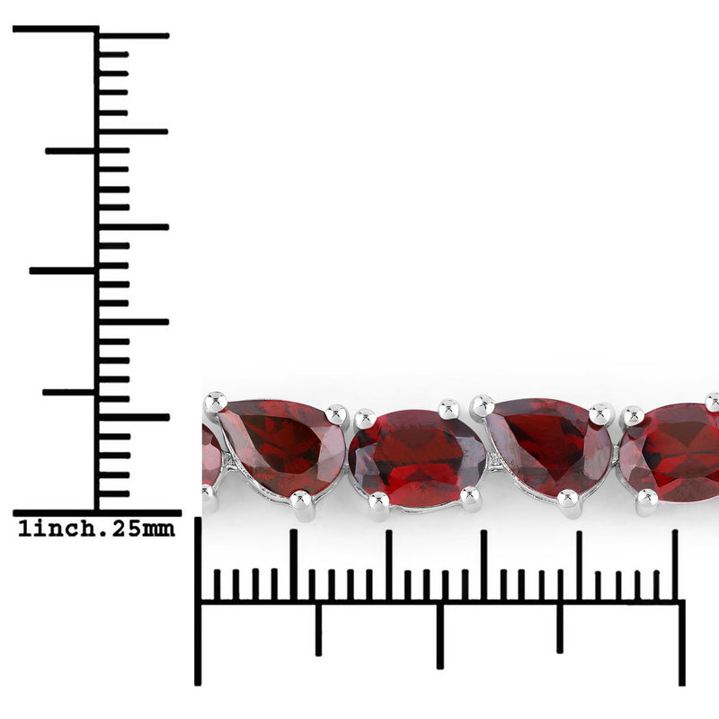 22.17 Carat Genuine Garnet .925 Sterling Silver Bracelet