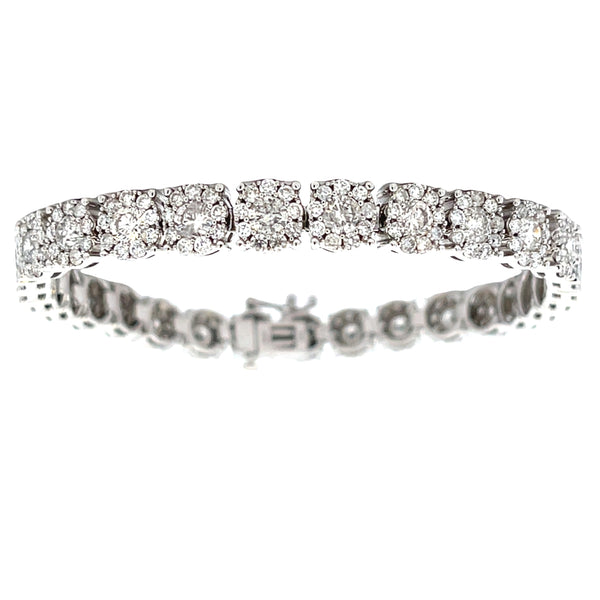 Genuine 10.00ct Diamond Tennis Bracelet 14KT White Gold