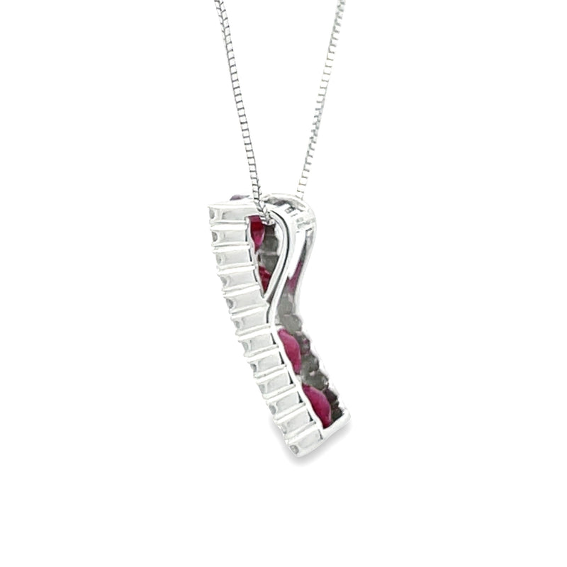 .98ct Ruby Diamond Fashion Pendants 14KT White Gold