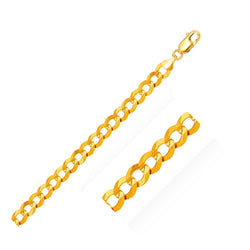 14k Yellow Gold Solid Curb Bracelet 10.0mm