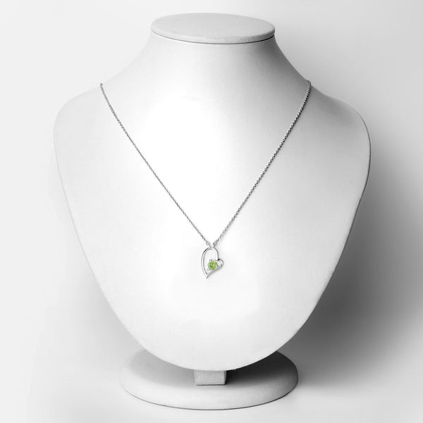 0.51 Carat Genuine Peridot .925 Sterling Silver Necklace