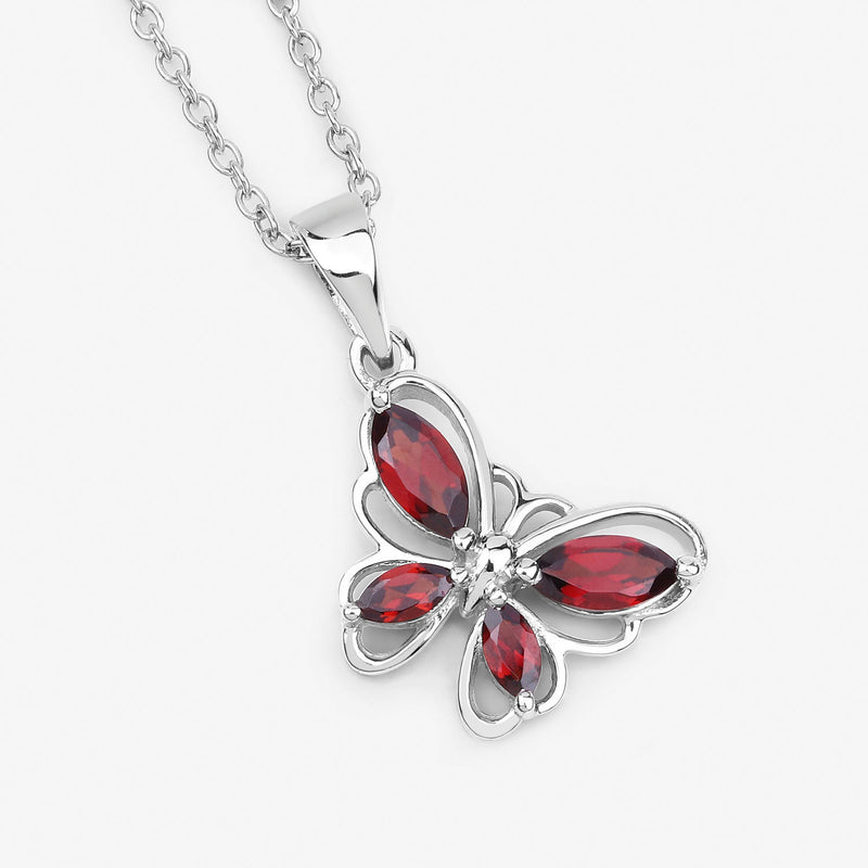 0.80 Carat Genuine Garnet .925 Sterling Silver Pendant